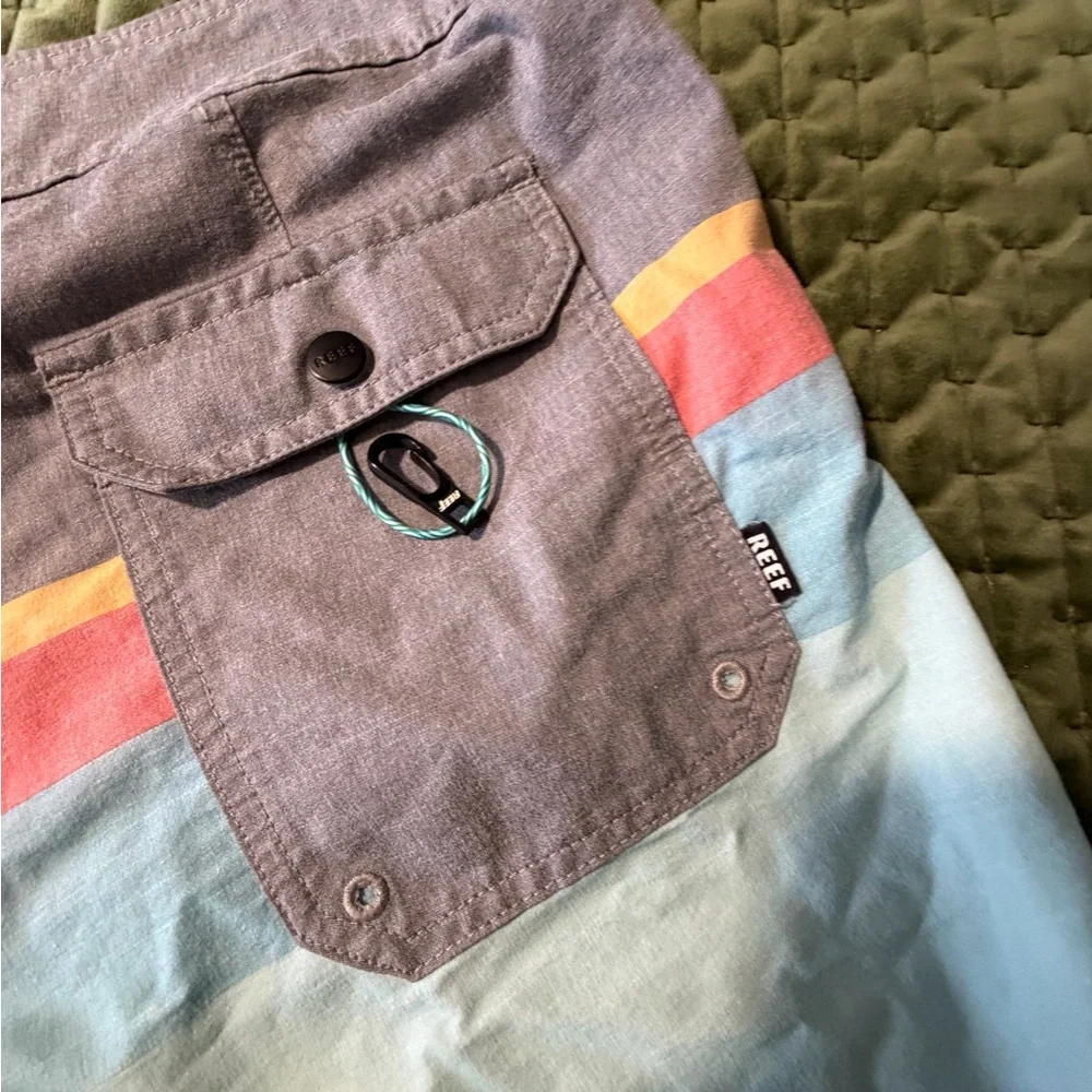 Reef board shorts swim trunks grey blue size 33 summer‎